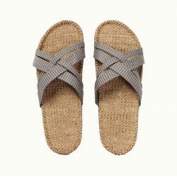 SOFT SUMMER moteriškos šlepetės SHANGIES Grey Stripes